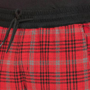 Pantalon de survêtement à carreaux rouges pour hommes, taille élastique, cordon de serrage, pantalon décontracté avec poches latérales, vêtements d'hiver - Product Image 5