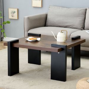 Tavolino da Caffè Moderno Minimalista in MDF Color Noce, Dimensioni 31.5, per Soggiorni e Aree Relax - Product Image 2