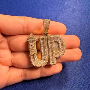 Custom Pass Diamond Tester Hip Hop Moissanite Letter Pendant 925 Silver Fully Iced Out <b>Chain</b> <b>Name</b> Custom Moissanite Pendant - Product Image 2