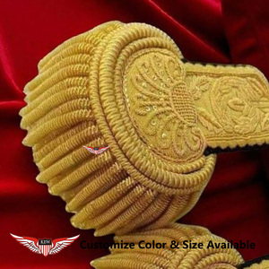 KEW Epaulettes Personalizables Estilo Napoleónico Francés Vintage con Flecos Dorados, Ecológicos y Bordados para Disfraces y Desfiles - Product Image 2