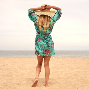 Peignoir Kimono en Soie Satinée à Imprimé Animal, Manches Longues, Cadeau Saint-Valentin, Cardigan Turc à Motifs d'Oiseaux, Robe de Nuit, Peignoir de Plage - Product Image 2