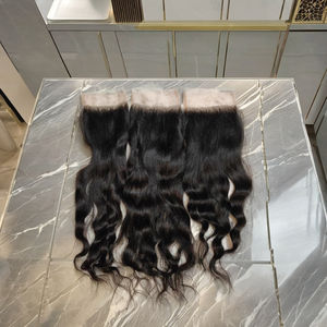 Fermeture de dentelle transparente de cheveux crus indiens vierges 6x6 13x6 frontaux de dentelle transparents suisse 13x4 13x6 fermeture frontale de dentelle mince - Product Image 1