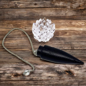 Último péndulo de madera hecho a mano tipo 28 mayorista de palisandro y péndulos de radiestesia de cristal modelo grabado artesanal para la venta - Product Image 1