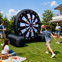 Jeu de fléchettes géant gonflable de football en tissu Oxford avec balles collantes pour fêtes de jardin, carnavals et divertissements en plein air