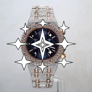 Luxury Unisex Stainless Steel Watch Dial Glass Analog Quartz <b>Chronograph</b> 41mm Square Case Push Button Hidden Clasp Auto Date - Product Image 6
