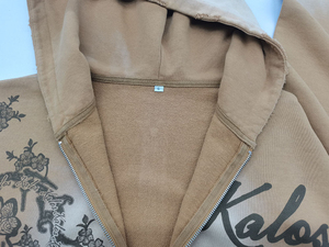 เสื้อฮู้ดดี้ผู้ชายทรงบ็อกซี่คุณภาพสูง ผ้าฝ้าย 100% ซิปหน้า ทรงครอป ทรงหลวม พิมพ์ลายกราฟิก DTG สไตล์วินเทจ ฟอกสีแบบแอซิดวอช ผ้าเฟรนช์เทอร์รี่ - Product Image 2