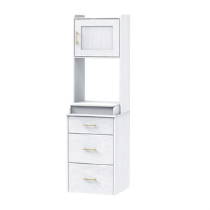 OEM 1521 Modern Wood <b>Vanity</b> Table Set Compact Storage Dresser with Lighted Mirror Multifunctional <b>Makeup</b> Desk and Stool - Product Image 2