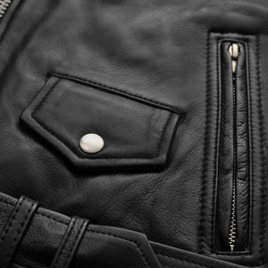 New Style Casual Winter Genuine Cowhide Leather Jacket Men's High Quality <b>Fringe</b> Design Front Logo Waterproof - Product Image 6