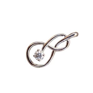 Pendentif et breloque Moissanite en argent sterling 925 de style vintage bijoux de créateur légers à coupe ronde avec aspect torsadé - Product Image 1