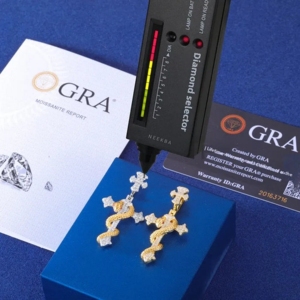 Moissanite Diamond Cross Pendant - Handmade 925 Sterling <b>Silver</b> Moissanite Pendant, Moissanite <b>Snake</b> Pendant - Product Image 5