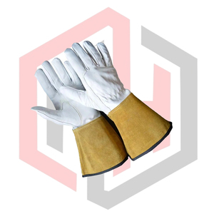 Gants de soudage TIG/MIG/Stick en cuir de vachette de haute qualité, 7 oz, 16 pouces de long, manchette longue, anti-chaleur, pour la lutte contre les incendies, gants de sécurité pour le travail - Product Image 4