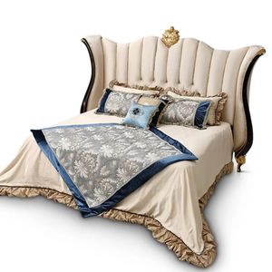 Hot Sale Plaza Luxury Traditional Cream Gold Mahogany Velvet Eco-Friendly Durable Bedroom Set Upholstered Bed Elegant Royal - Product Image 3