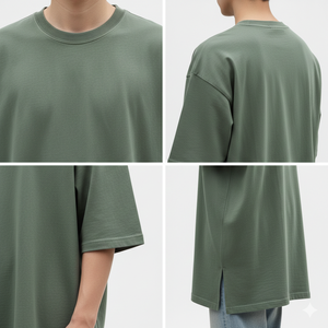 Camisetas 100% algodón con bordado personalizado, logotipo personalizado, camiseta extragrande, gramaje pesado 240GSM - Product Image 2