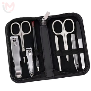 9Pcs Luxurious 7 in 1 Stainless Steel Razor Shaving Set & <b>Nail</b> Care Tool Man Care <b>Kit</b> with Customized Logo Portable Professional - Product Image 4