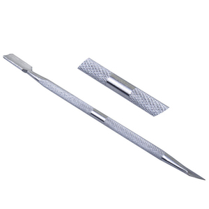 Kit d'outils professionnel double-embout en acier inoxydable pour repousser les cuticules, 130 mm, pour manucure et soin des ongles, avec poignées colorées - Product Image 2