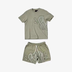 Ensemble short et t-shirt imprimé pour homme – Tenue décontractée deux pièces avec t-shirt à col rond et short – Respirant, léger, idéal pour l'été et le streetwear - Product Image 4
