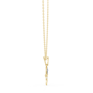 LUMINOUS GOOD LUCK CHARM LAB GROWN DIAMOND <b>PENDANT</b> SET IN 18KT <b>SOLID</b> YELLOW <b>GOLD</b> FOR ENGAGEMENT PARTY VALENTINE GIFT DAILY WEAR - Product Image 2