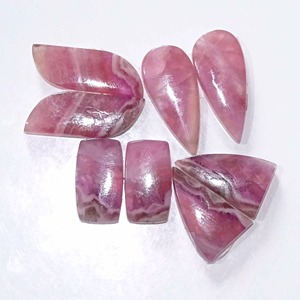 Paire de cabochons en calcite rose cobalt de haute qualité, pierres précieuses semi-précieuses en quartz naturel de haute pureté, en vrac - Product Image 3