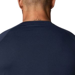 Camiseta con estampado gráfico azul marino para hombre, cuello redondo, manga corta, atlética, para gimnasio, entrenamiento, ropa deportiva informal, ropa deportiva - Product Image 6