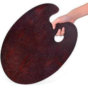 Tavolozza ovale in legno di noce da 16 pollici per artisti, tavolozze da 30 e 40 pollici per pittura acrilica, acquerello e olio - Product Image 1