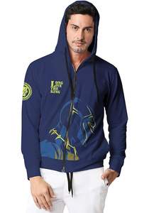 Sweat à capuche streetwear pour homme avec logo personnalisé, lettres en relief, impression squelette, fermeture éclair intégrale, motif crâne croisé, cordon de serrage et strass - Product Image 5