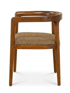 Chaise de salle à manger en bois massif marron, siège rembourré en mousse haute densité, fauteuil contemporain pour restaurant, hôtel, salon (ovale) - Product Image 2