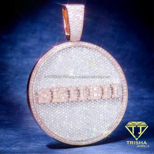 Elegant 47 <b>Number</b> Pendant With Lab grown Diamond Brilliant Stone Detailing Contemporary Hip Hop Statement Jewelry For Wholesale - Product Image 2