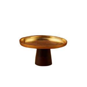 Latest Style Customizable Stainless Steel Cake Stand Wooden Base Dessert Displayer <b>Sweets</b> Server for Wedding <b>Birthday</b> Cake stand - Product Image 1