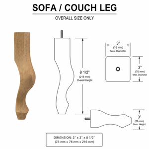 Patas de Madera de Caucho Sólido Curvadas y Decorativas para Juego de Mesa y Silla de Tocador, Patas Resistentes para Muebles de Exterior/Sala de Estar/Taller - Product Image 3