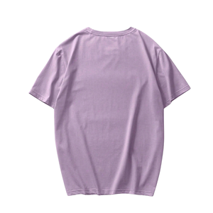 เสื้อยืดคอกลมแขนสั้นผู้ชายสีลาเวนเดอร์ สไตล์ลำลอง สตรีทแวร์ ทรงเข้ารูป เนื้อผ้านุ่มสบาย พิมพ์ลายโลโก้ เหมาะสำหรับใส่ในฤดูร้อน - Product Image 2