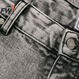 Pantalon en jean pour homme, style vintage, délavé, déchiré, coupe slim, patchwork, personnalisable avec logo, vente en gros OEM, prix bas - Product Image 6