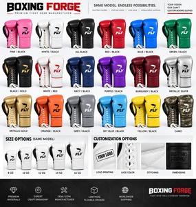 Guantes de Boxeo de Cuero Fly con Cordones, Equipo de Entrenamiento para Adultos, Uso en Gimnasio, Transpirables, Profesionales, para Entrenamiento de MMA y Sparring, Muñequera Ajustable - Product Image 5