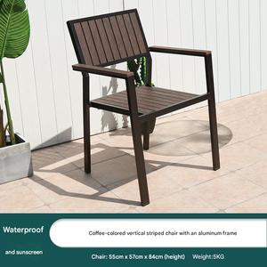 Modern Black Aluminum Balcony & Garden Chair Outdoor <b>Dining</b> <b>Armchair</b> Waterproof Patio Seating Comfortable for Cafe Courtyard - Product Image 4