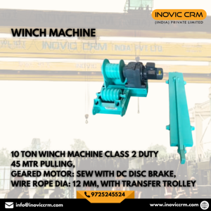 Treuil industriel robuste INOVIC CRM avec câble en acier durable |   Équipement de levage de chantier jaune avec commande manuelle - Product Image 1