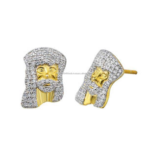 Pendientes de Diamantes Moissanite con Incrustaciones de Plata de Ley 925, Joyería de Lujo Estilo Hip Hop para Hombre - Product Image 1
