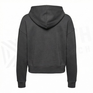 Sweat-shirt à capuche en coton de qualité supérieure pour femme, style décontracté, nouvelle collection, pour l'hiver et l'automne, uni avec logo frontal - Product Image 2