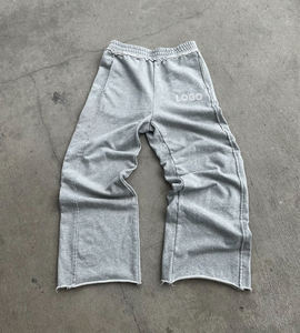 Pantalones Casuales Holgados de Alta Calidad para Hombre, Poliéster/Algodón, Felpa Francesa, Logotipo Personalizado, Costuras Desgastadas en el Dobladillo - Product Image 3