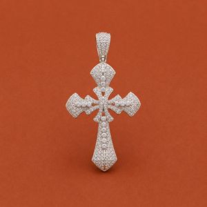 925 <b>Sterling</b> <b>Silver</b> with Moissanite Diamond Accented Fashion <b>Cross</b> <b>Pendants</b> Charms for Men Women - Product Image 1
