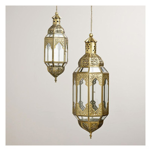 Old World Style <b>Moroccan</b> Iron <b>Lantern</b> with Distressed Finish for Boho & Rustic Interiors - Product Image 6
