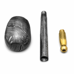 Jexmoo Pipa de Fumar Reutilizable de Acero de Damasco Hecha a Mano, de Metal Premium, con Funda de Cuero, Regalo para Papá, Esposo, Novio - Product Image 4