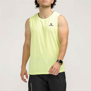 Camiseta sin Mangas Ligera de Alta Calidad 100% Algodón Transpirable de Secado Rápido Personalizable para Hombre, para Gimnasio, Entrenamiento, Fitness, Running, Uso Diario - Product Image 1