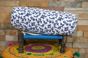 Indian Cotton Fabric by the Yard Leaf & Floral Hand Block Print 100% Cotton for Sewing, Quilting, Upholstery & Home Decor - Product Image 6