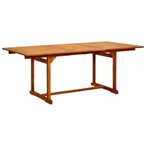 Table de jardin extensible moyenne en bois d'acacia massif, mobilier d'extérieur en bois naturel - Product Image 2