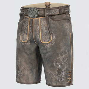 Pantalones Cortos de Cuero Bávaro para Hombre, Estilo Casual, Cintura Media, Diseño Moderno, Color Sólido, Transpirables y de Secado Rápido, Venta al Por Mayor - Product Image 5