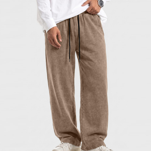 Latest Fashionable 100% Cotton Fleece Acid Washed <b>Men's</b> <b>Wide</b> <b>Leg</b> Pants Daily Wear Acid Wash <b>Trouser</b> <b>For</b> Adults - Product Image 3