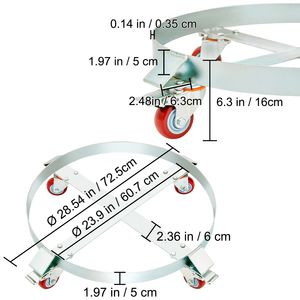 2 Carrelli per Fusti da 55 Galloni (1000 Libbre) Resistenti, con Capacità di Carico di 450 kg, Carrello Manuale Anti-Ribaltamento per Fusti e Barili - Personalizzabile OEM - Product Image 5