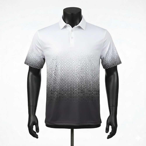 เสื้อยืดกอล์ฟแฟชั่นลายพิมพ์ดีไซน์ใหม่ แขนสั้น ผ้าฝ้าย 100% ระบายอากาศได้ดี มีกระเป๋า ขายส่ง คุณภาพพรีเมียม สำหรับผู้ชาย รับผลิตแบบ OEM - Product Image 1