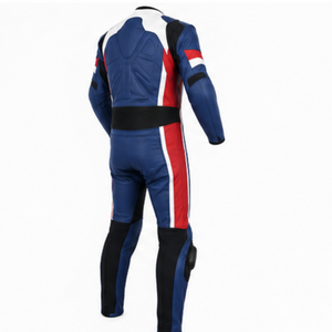 Veste coupe-vent en cuir PU bleu, rouge et blanc pour homme AULTRA ONE ENTERPRISES, fermeture éclair, respirante, séchage rapide, style streetwear - Product Image 1