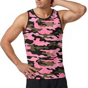 Wholesale Price Men's Camouflage Fitness <b>Vest</b> Customizable Anti Sweat Microfiber Fabric Muscle Shirt Training Bulk Sale Tank Top - Product Image 2