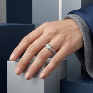 Anillo de Compromiso con Diamante Cultivado en Laboratorio de Corte Redondo de 2 Quilates, Certificado por IGI, en Platino Sólido PT950, Joyería de Lujo para Mujer - Product Image 3